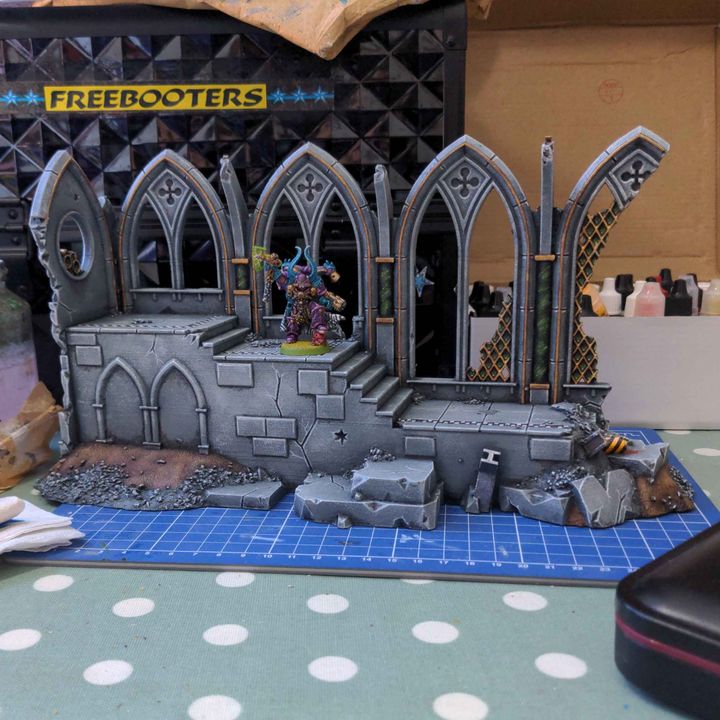 3D Printable Retro Ruined Cathedral by Doctor Spork