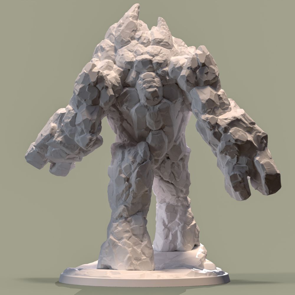 3D Printable Rock Golem by Jeff Hindsbøl Hansen