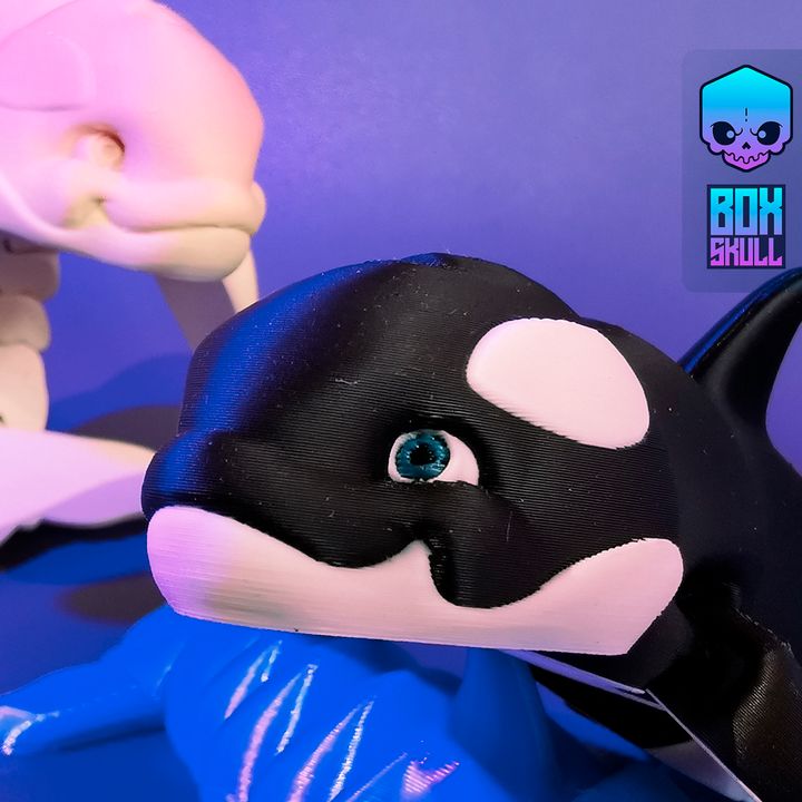 3D Printable KILLER WHALE ( ORCA - FLEXI, PRINT-IN-PLACE, CUTE) by