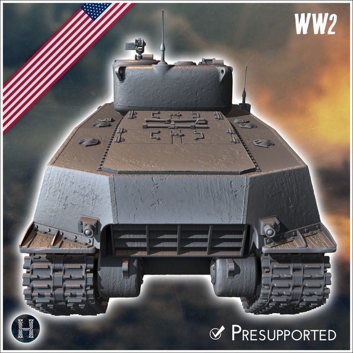 3D Printable M6A1 Heavy Tank (combat damaged version) - USA 3D Printable M6A1 Heavy Tank (combat damaged version) - USA