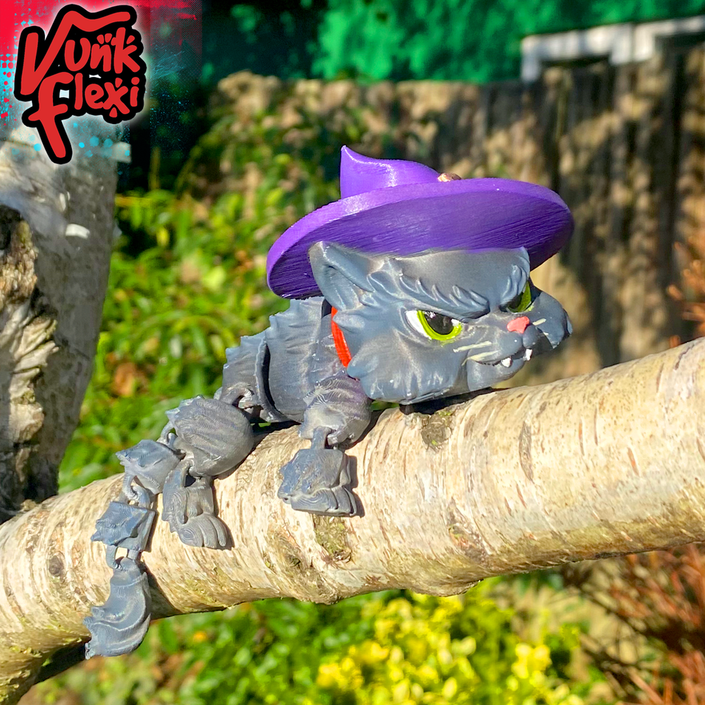 3D Printable Halloween Black Cat MultiColor Flexi Print-In-Place +