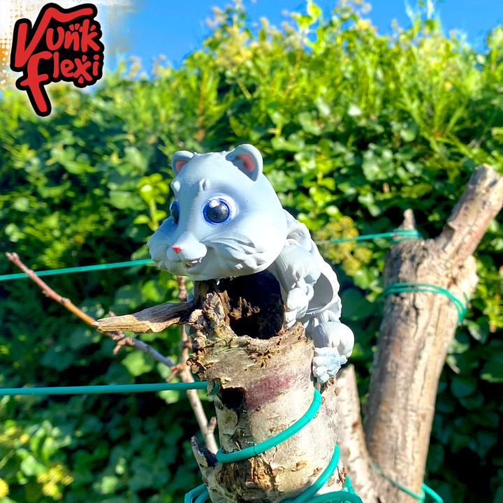 3D Printable Pet Hamster Flexi Print-In-Place + figure & keychain