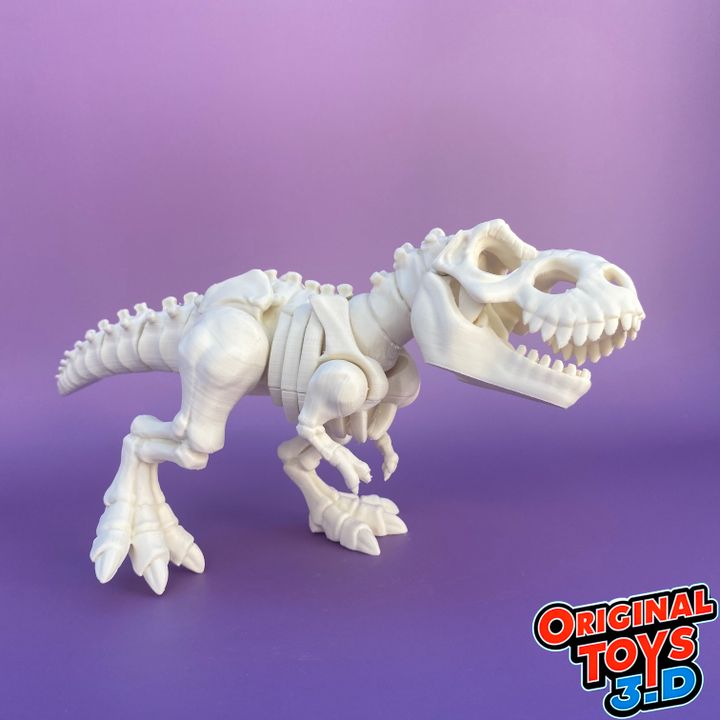 3D Printable T-Rex Skeleton Articulated/Flexi by originaltoys3d