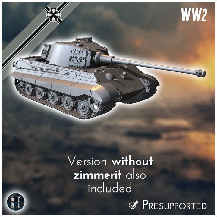 3D Printable Panzer VI Tiger II (Henschel) - Königstiger