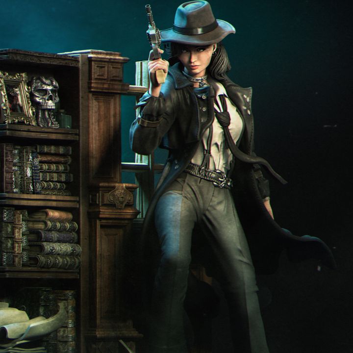 3D Printable Laura the Detective Diorama [presupported] by Nerikson