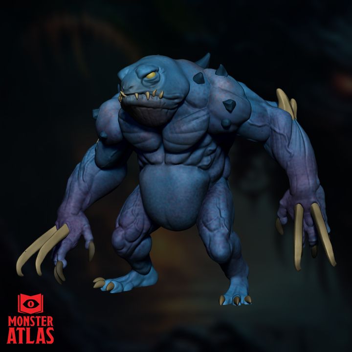 3D Printable Blue Slaad By Monster Atlas 720X720 Blue Slaad 03