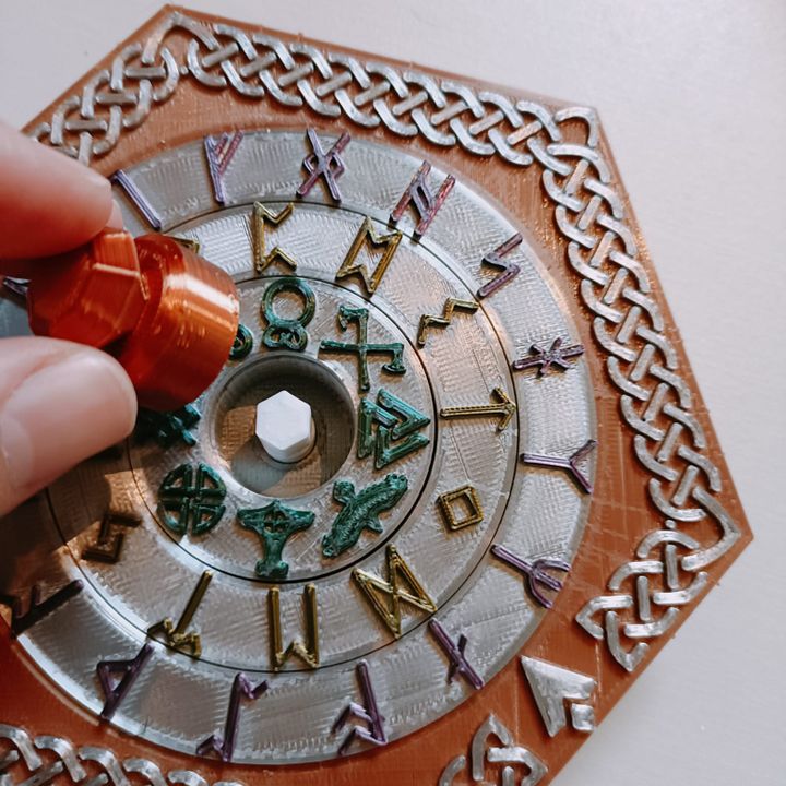 3D Printable Concentric Combination Puzzle Box - Viking Style by