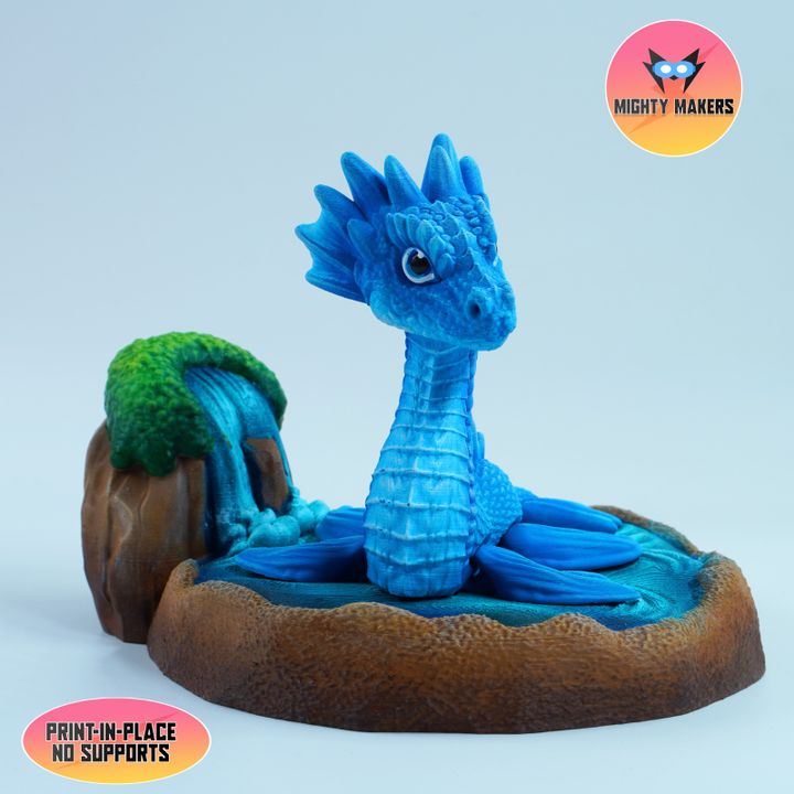 waterdragon追加出品 3D Printable PRINT IN PLACE FLEXI WATER DRAGON ARTICULATED by