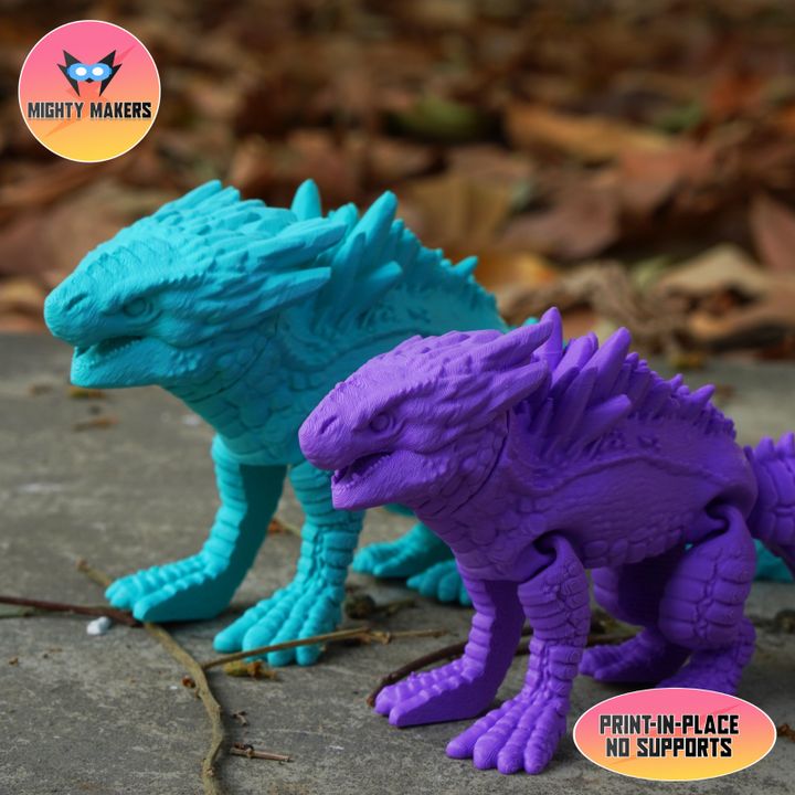 3D Printable Print In Place Flexi Shimo Articulated by Mighty Makers