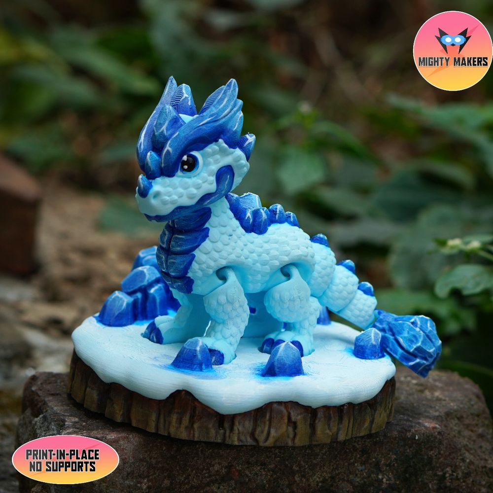  新作「Malady Dragon」 新品タグ付き 3D Printable Flexi Ice Dragon by Mighty Makers