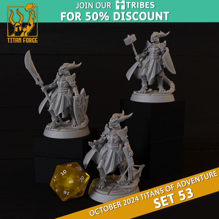 3d Printable Female Lizardfolk Cleric- Dnd Hero Characters - Titans Of 