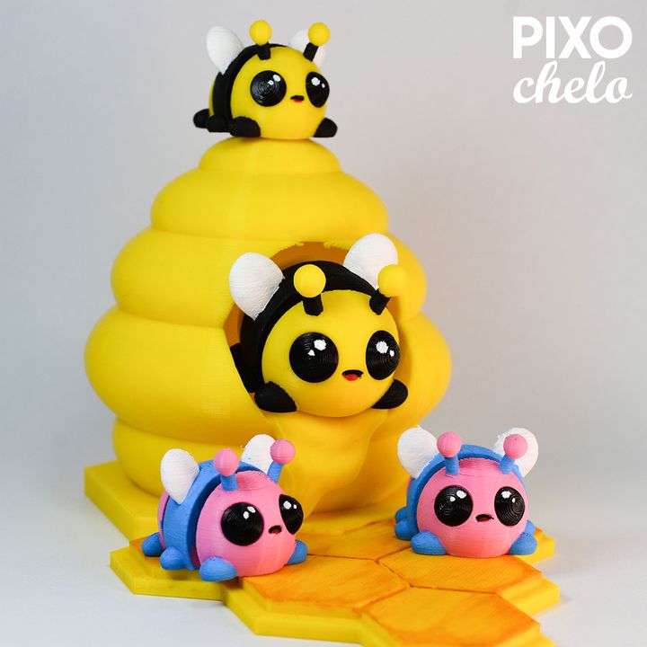 3D Printable Mini Bee Flexi Super Sweet by Pixochelo