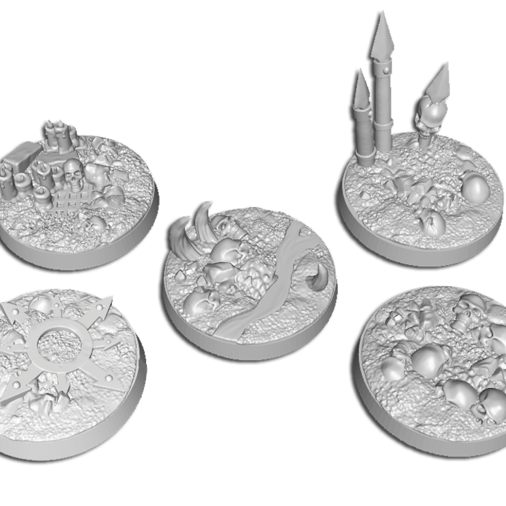 3D Printable CHAOS Bases and Toppers for your Miniatures by Warg'Name