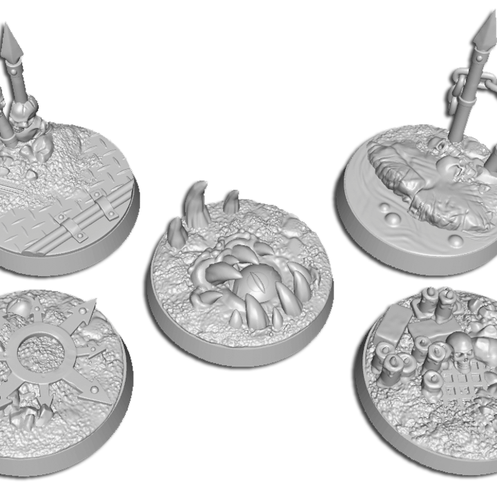 3D Printable CHAOS Bases and Toppers for your Miniatures by Warg'Name