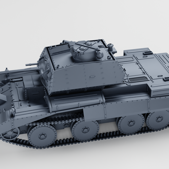3D Printable Cruiser Tank A13 Mk.IVA (UK, WW2) by Wargame3d