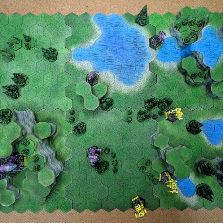 3D Printable 6mm Scale Hex Terrain Tile System - Set of 12