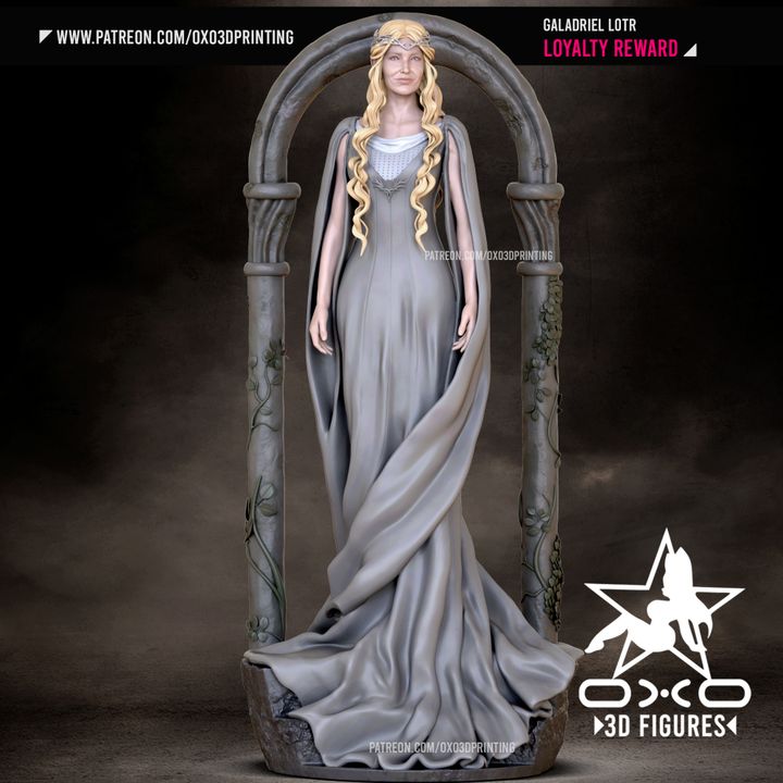 3D Printable Galadriel Tabletop Miniature Figure by OXO3D Figures