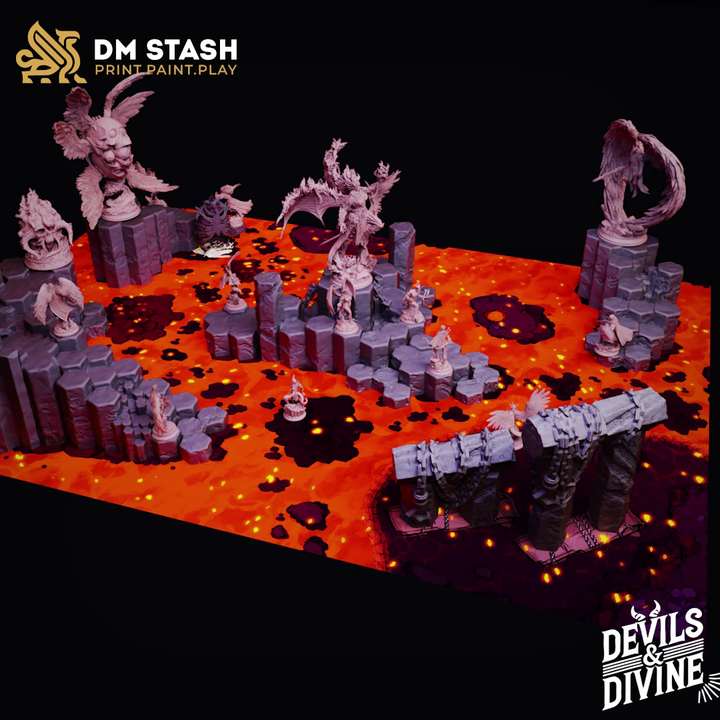 3D Printable Modular Infernal Plane Terrain Set - Nosmarka's