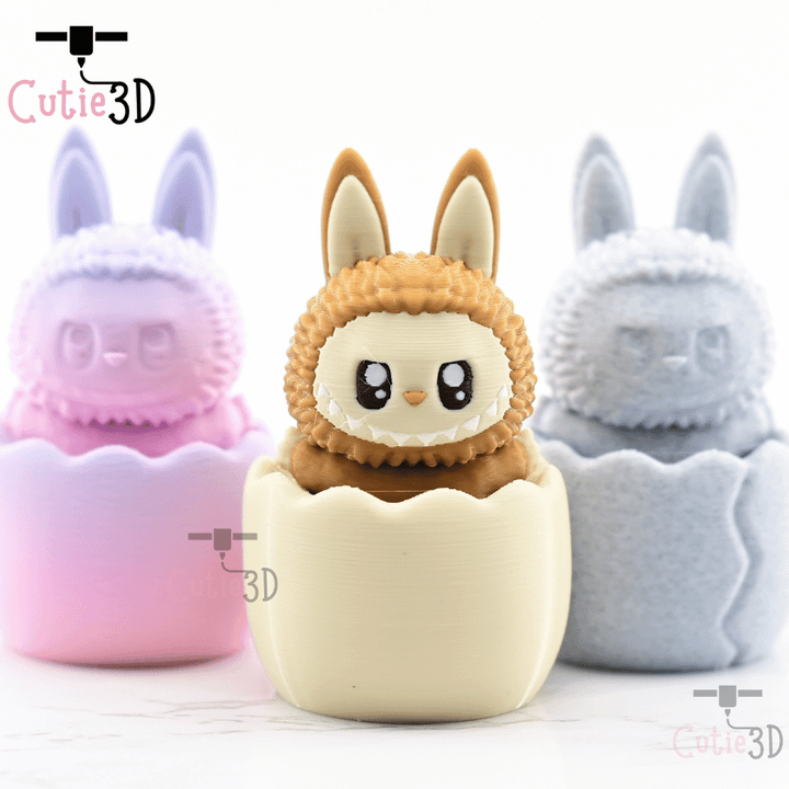 3D Printable Cutie3D Twisty Clicker Easter Egg Labubu Keychain - Cute ...