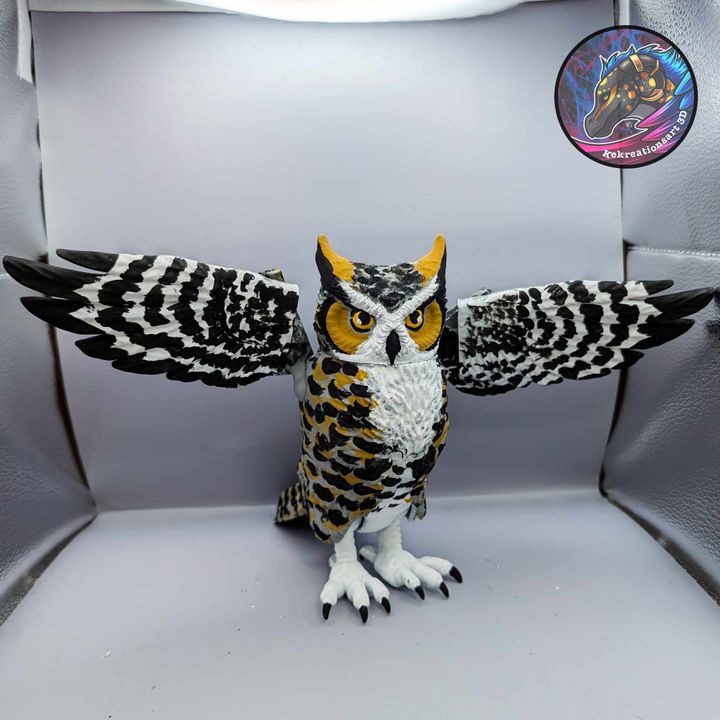 3D Printable Flexi Great Horned Owl by Kirsten M