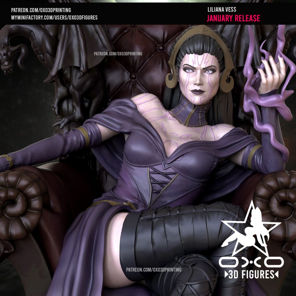 3D Printable Liliana Vess Tabletop Miniature Figure by OXO3D Figures