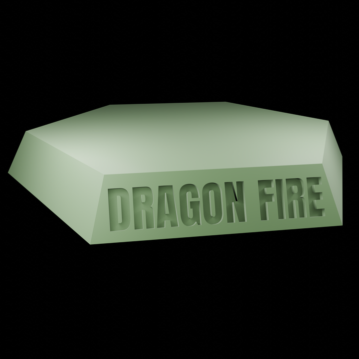 3D Printable Dragon Fire Battletech Hex Base by James Hall