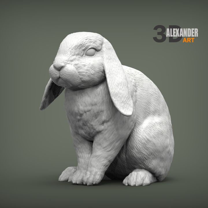 3D Printable rabbit ram by Alexander3dart