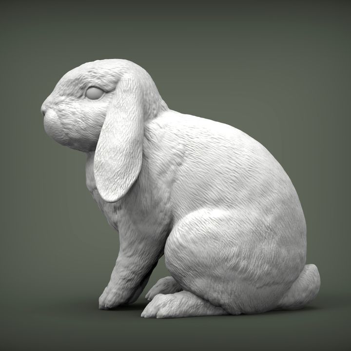 3D Printable rabbit ram by Alexander3dart