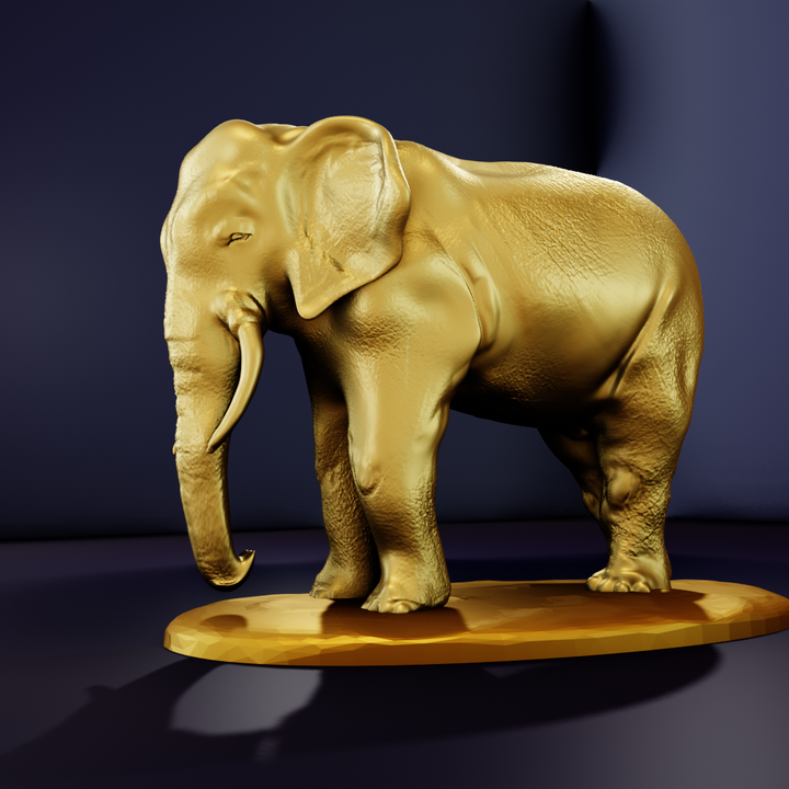 3D Printable Elephant standing STL by Niranjay Renahan