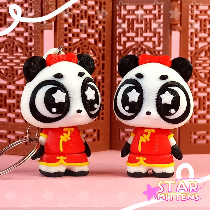 3D Printable Cute Flexi Qipao Panda by Star Mittens