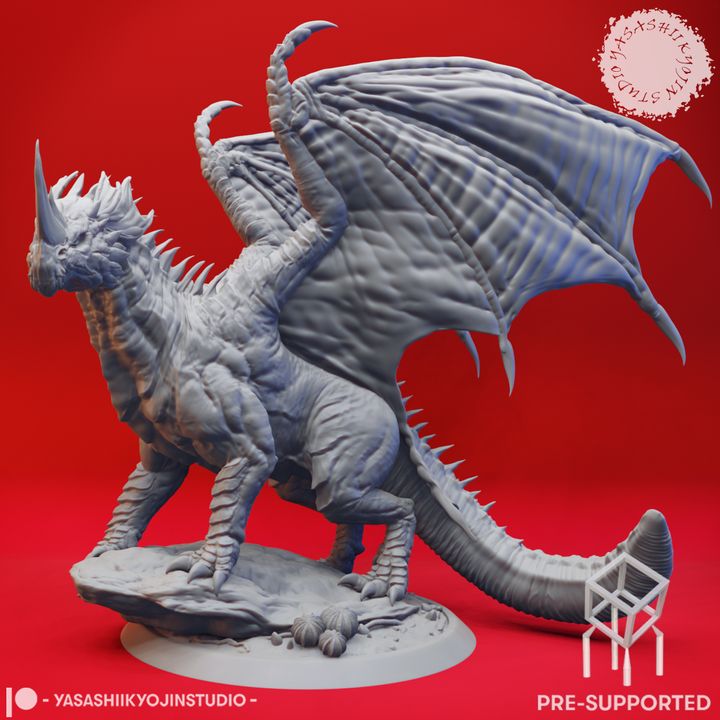【2024A/W新作★送料無料】 3D Printable Adult Blue Dragon - Tabletop Miniature (Pre TRPG