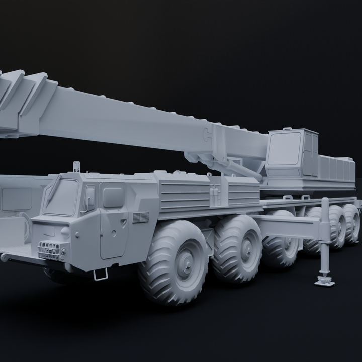 3D Printable Soviet MAZ 547 with KS 7571 Crane Module by The