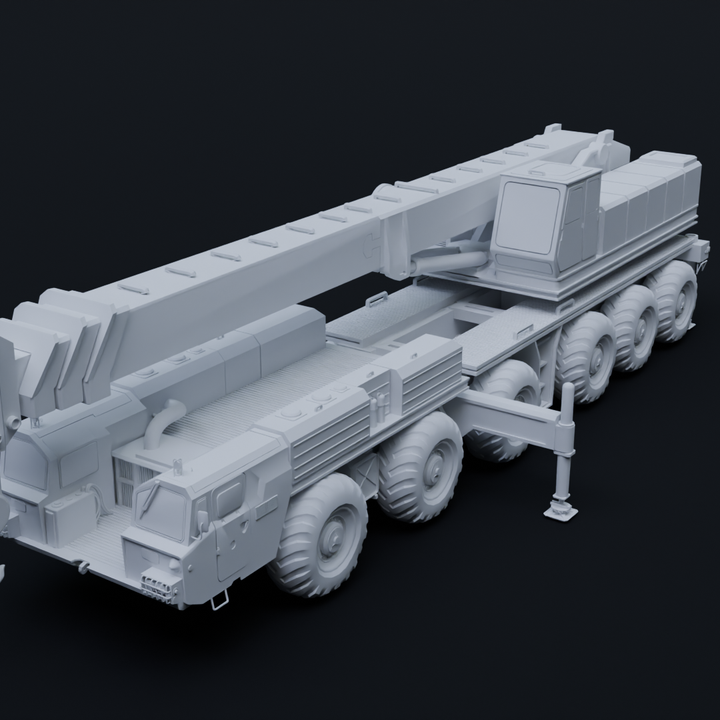 3D Printable Soviet MAZ 547 with KS 7571 Crane Module by The