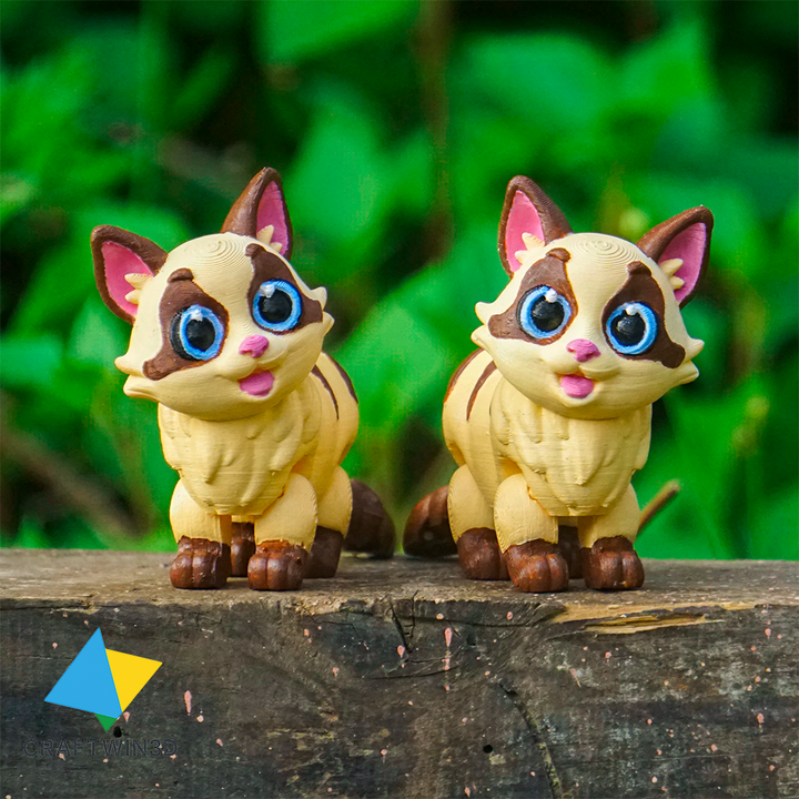 3D Printable Print in Place Flexy Ragdoll Cat by Craftwin