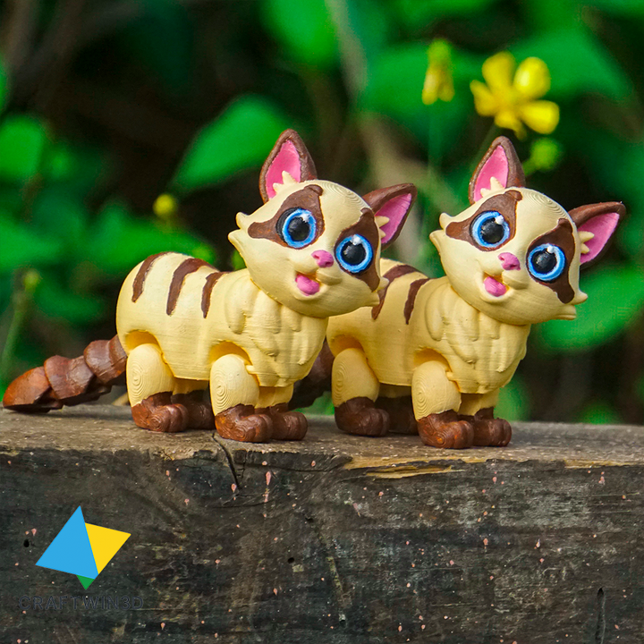 3D Printable Print in Place Flexy Ragdoll Cat by Craftwin