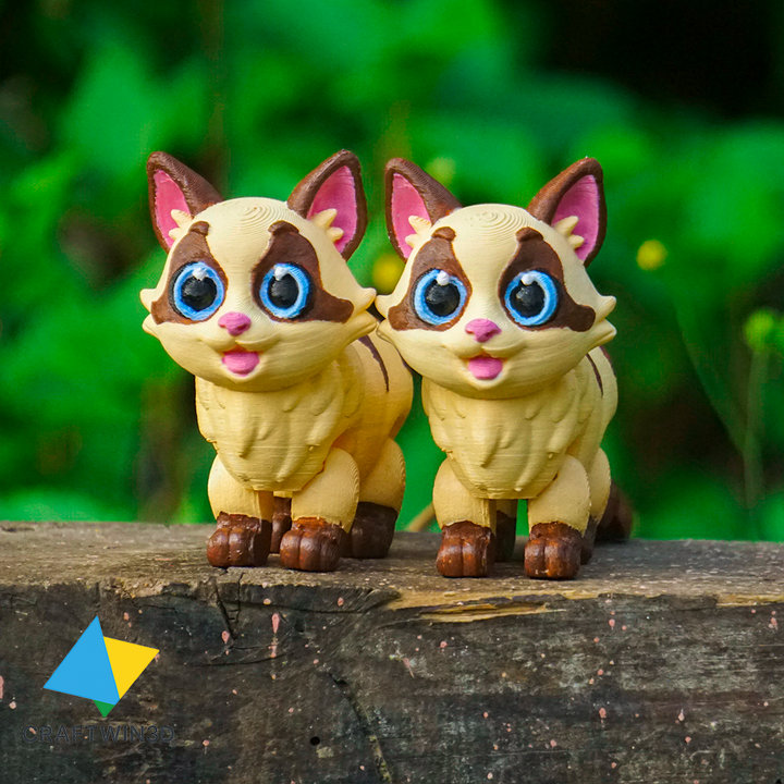 3D Printable Print in Place Flexy Ragdoll Cat by Craftwin