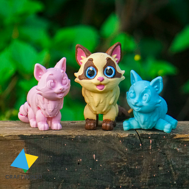 3D Printable Print in Place Flexy Ragdoll Cat by Craftwin