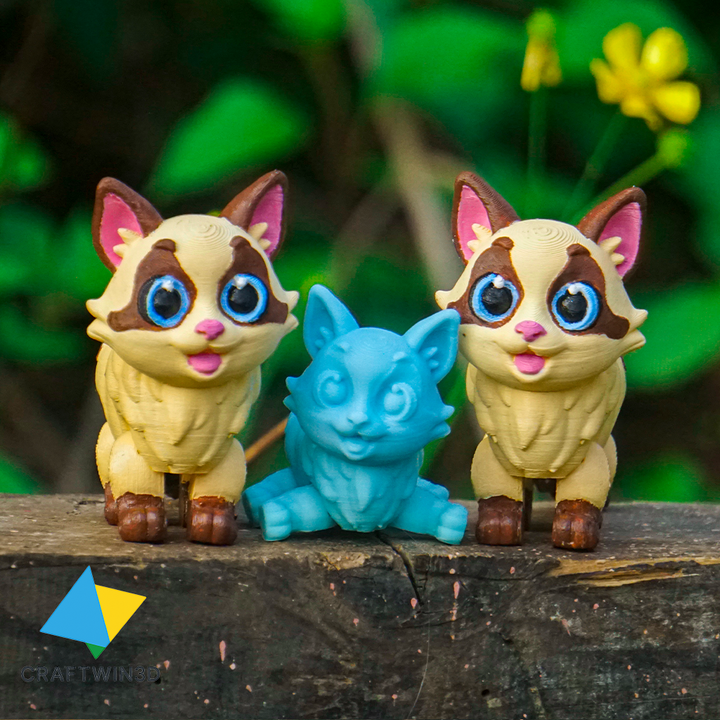 3D Printable Print in Place Flexy Ragdoll Cat by Craftwin