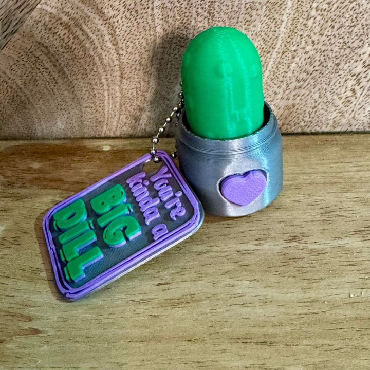 3D Printable Clickle Pickle Clicker Fidget and Keychain by Jambaby