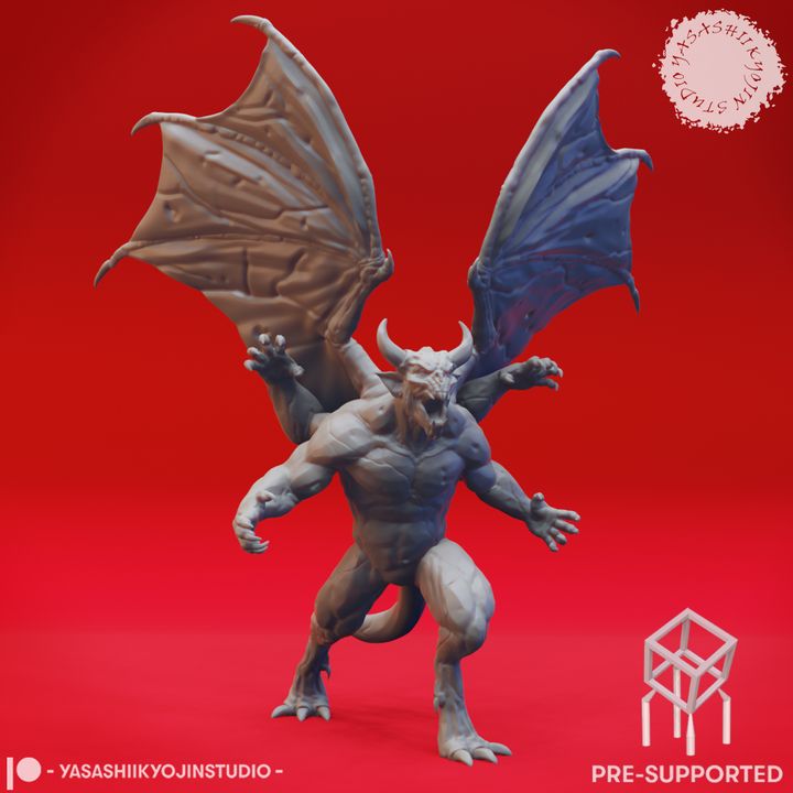 3D Printable Four-Armed Gargoyle - Tabletop Miniature (Pre