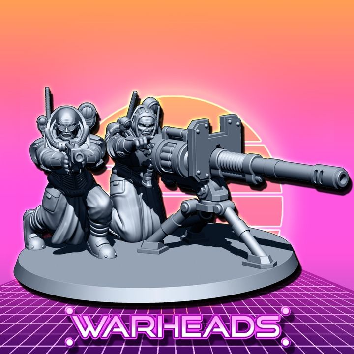 3D Printable Heavy Mining Teams! x6 (10 minis, 5 heavy weapons) by Orfey