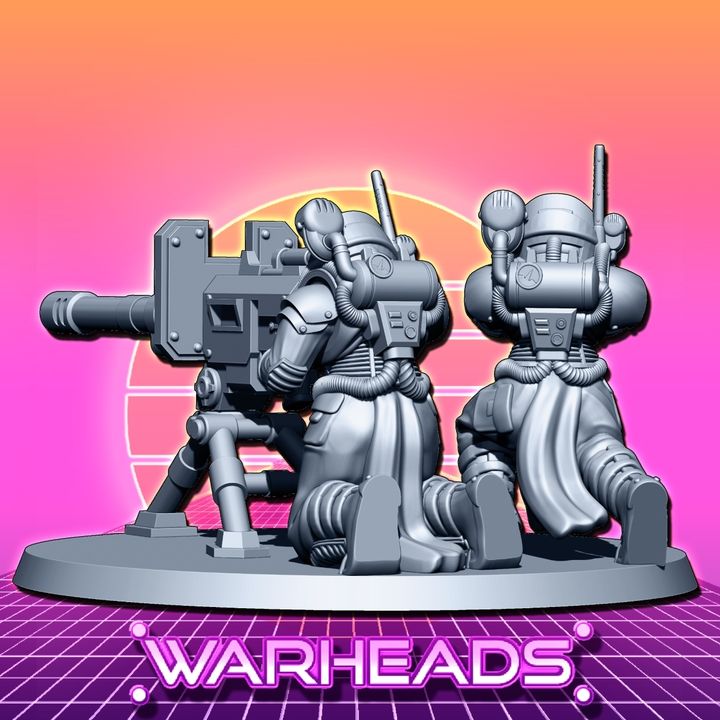 3D Printable Heavy Mining Teams! x6 (10 minis, 5 heavy weapons) by Orfey