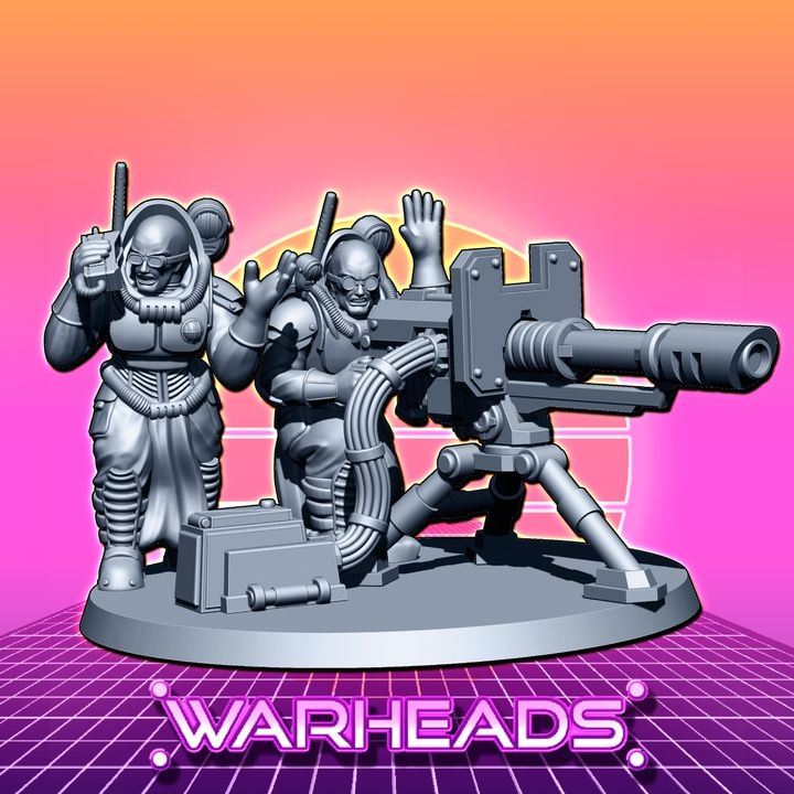 3D Printable Heavy Mining Teams! x6 (10 minis, 5 heavy weapons) by Orfey