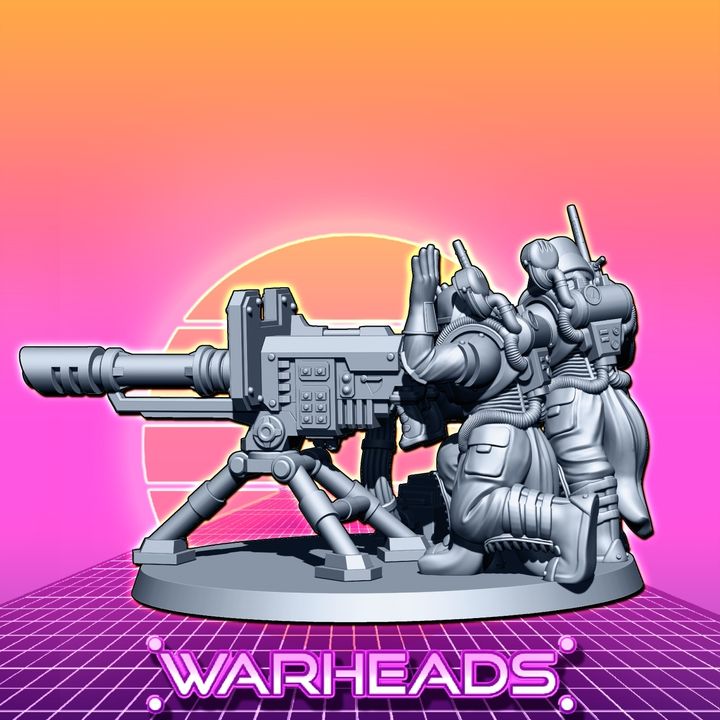 3D Printable Heavy Mining Teams! x6 (10 minis, 5 heavy weapons) by Orfey