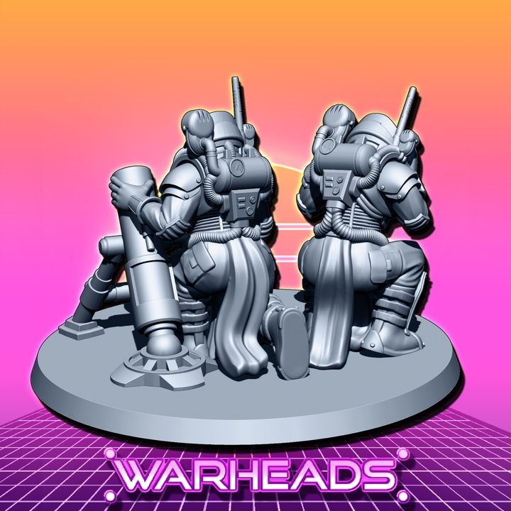 3D Printable Heavy Mining Teams! x6 (10 minis, 5 heavy weapons) by Orfey