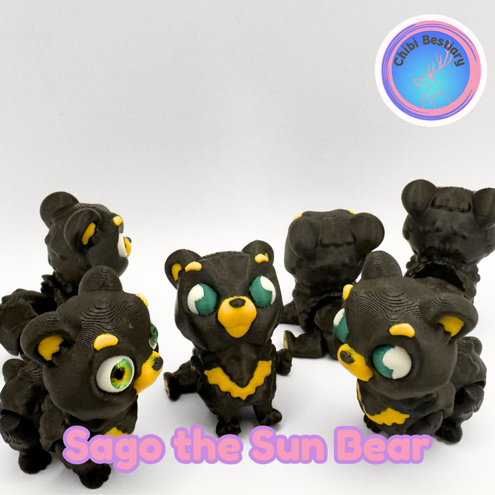 3D Printable Sago Sun Bear Flexi by ChibiBestiary