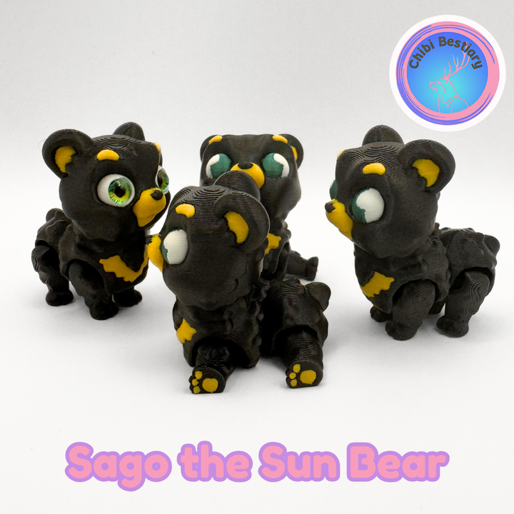 3D Printable Sago Sun Bear Flexi by ChibiBestiary
