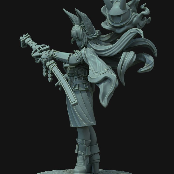 3D Printable Miyabi Miniature 32 mm - Zenless Zone Zero by