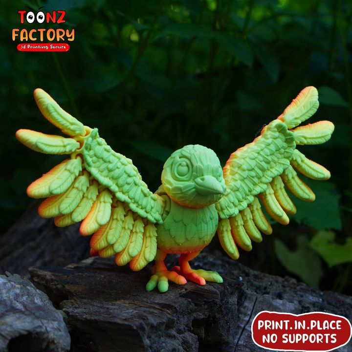 3D Printable Flexi American Robin Bird by Toonz Factory