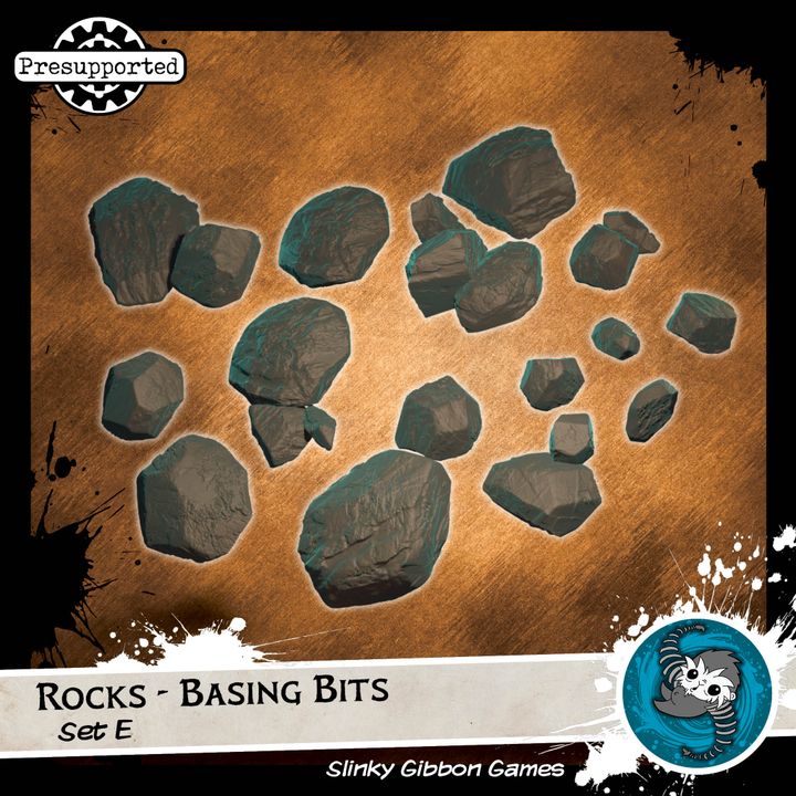 3D Printable Rocks - Basing Bits by Slinky Gibbon Games